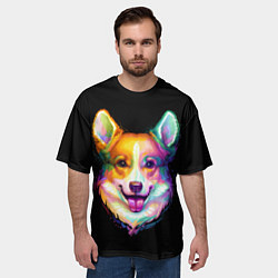 Футболка оверсайз мужская Корги, цвет: 3D-принт — фото 2