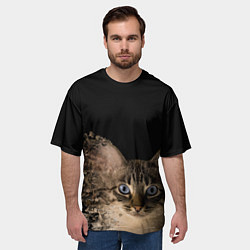 Футболка оверсайз мужская Disintegrating Cat, цвет: 3D-принт — фото 2