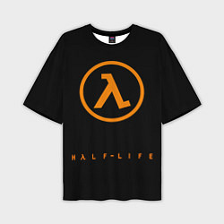 Мужская футболка оверсайз Half-life orange logo