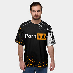 Футболка оверсайз мужская PORNHUB, цвет: 3D-принт — фото 2