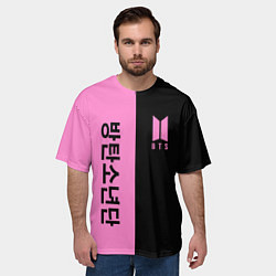 Футболка оверсайз мужская BTS, цвет: 3D-принт — фото 2