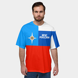 Футболка оверсайз мужская Флаг МЧС России, цвет: 3D-принт — фото 2