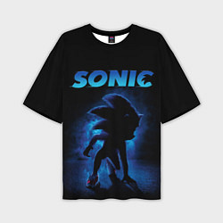 Мужская футболка оверсайз Sonic in shadow