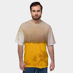 Футболка оверсайз мужская Пиво, цвет: 3D-принт — фото 2