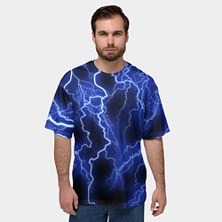 Футболка оверсайз мужская МОЛНИЯ NEON, цвет: 3D-принт — фото 2