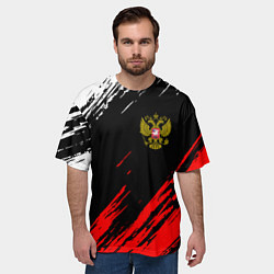 Футболка оверсайз мужская РОССИЯ, цвет: 3D-принт — фото 2