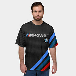 Футболка оверсайз мужская BMW POWER CARBON, цвет: 3D-принт — фото 2