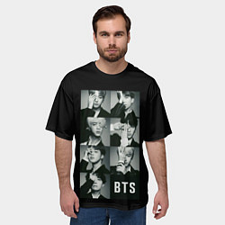 Футболка оверсайз мужская BTS, цвет: 3D-принт — фото 2