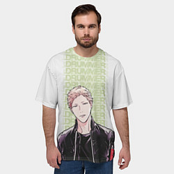 Футболка оверсайз мужская Drummer, цвет: 3D-принт — фото 2