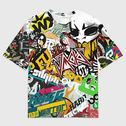 Мужская футболка оверсайз Стикеры