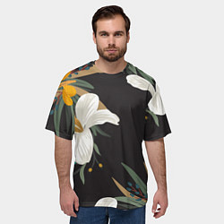 Футболка оверсайз мужская Цветочный арт, цвет: 3D-принт — фото 2