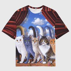 Футболка оверсайз мужская Коты, цвет: 3D-принт