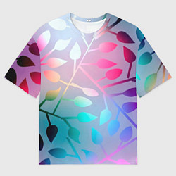 Футболка оверсайз мужская Листья, цвет: 3D-принт