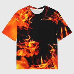 Мужская футболка оверсайз ОГОНЬ