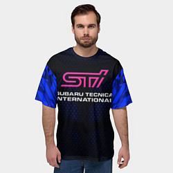 Футболка оверсайз мужская SUBARU STI Z, цвет: 3D-принт — фото 2