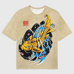 Футболка оверсайз мужская Золотая рыба кои, цвет: 3D-принт