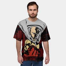 Футболка оверсайз мужская Сайтама, цвет: 3D-принт — фото 2