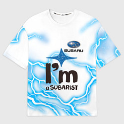 Футболка оверсайз мужская SUBARU, цвет: 3D-принт