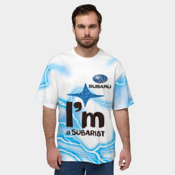 Футболка оверсайз мужская SUBARU, цвет: 3D-принт — фото 2
