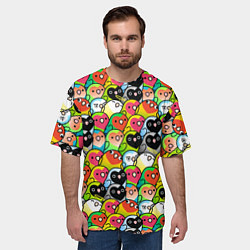 Футболка оверсайз мужская Папуги, цвет: 3D-принт — фото 2
