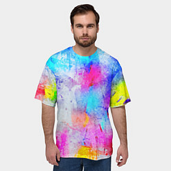 Футболка оверсайз мужская НЕОНОВЫЕ ПОТЕРТОСТИ, цвет: 3D-принт — фото 2