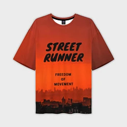 Футболка оверсайз мужская Street runner, цвет: 3D-принт