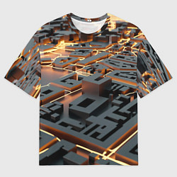 Мужская футболка оверсайз 3D абстрактная схема