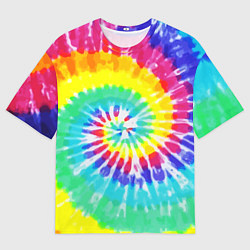 Футболка оверсайз мужская TIE-DYE СТЕНА, цвет: 3D-принт