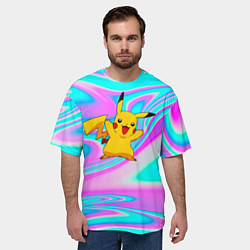 Футболка оверсайз мужская Пикачу, цвет: 3D-принт — фото 2