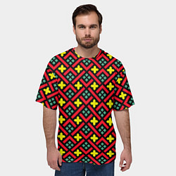 Футболка оверсайз мужская Abstract cross armor, цвет: 3D-принт — фото 2