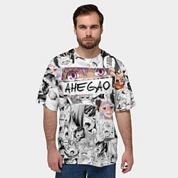 Футболка оверсайз мужская Ахегао Ahegao, цвет: 3D-принт — фото 2