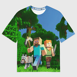 Футболка оверсайз мужская Minecraft, цвет: 3D-принт