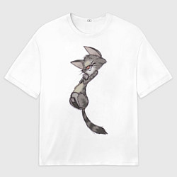 Мужская футболка оверсайз Милый котя