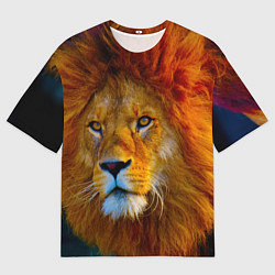 Футболка оверсайз мужская Лев 3D, цвет: 3D-принт