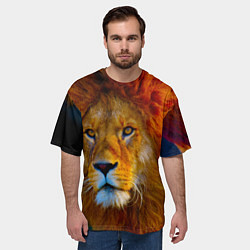 Футболка оверсайз мужская Лев 3D, цвет: 3D-принт — фото 2