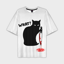 Футболка оверсайз мужская What Cat, цвет: 3D-принт