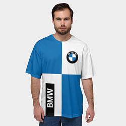 Футболка оверсайз мужская BMW, цвет: 3D-принт — фото 2