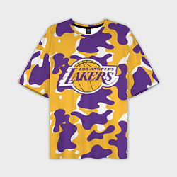 Футболка оверсайз мужская LA LAKERS ЛЕЙКЕРС, цвет: 3D-принт