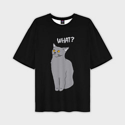 Мужская футболка оверсайз What cat