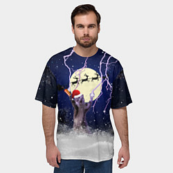 Футболка оверсайз мужская Новогодний Кот, цвет: 3D-принт — фото 2