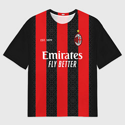 Футболка оверсайз мужская AC MILAN 2021 - ДОМАШНЯЯ, цвет: 3D-принт