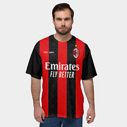 Футболка оверсайз мужская AC MILAN 2021 - ДОМАШНЯЯ, цвет: 3D-принт — фото 2