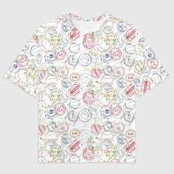 Мужская футболка оверсайз Штампы мира