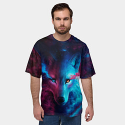 Футболка оверсайз мужская ЗВЕЗДНЫЙ ВОЛК, цвет: 3D-принт — фото 2