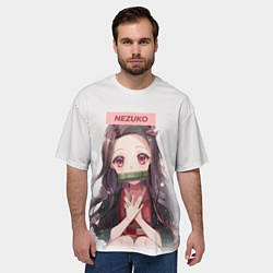 Футболка оверсайз мужская Nezuko, цвет: 3D-принт — фото 2