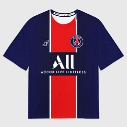 Футболка оверсайз мужская PSG домашняя сезон 2021, цвет: 3D-принт