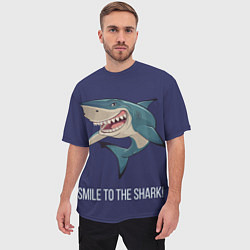 Футболка оверсайз мужская Улыбнись акуле, цвет: 3D-принт — фото 2