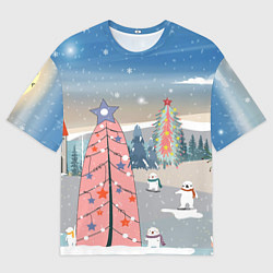 Мужская футболка оверсайз Новогоднее настроение