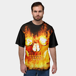 Футболка оверсайз мужская Череп, цвет: 3D-принт — фото 2