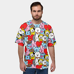 Футболка оверсайз мужская BT21 BTS, цвет: 3D-принт — фото 2